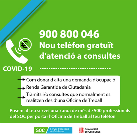 Nou servei d’atenció telefònica gratuïta del SOC