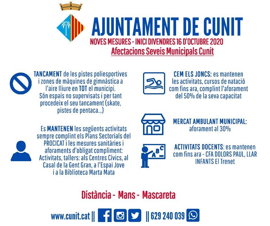 Entren en vigor les noves mesures pels propers 15 dies