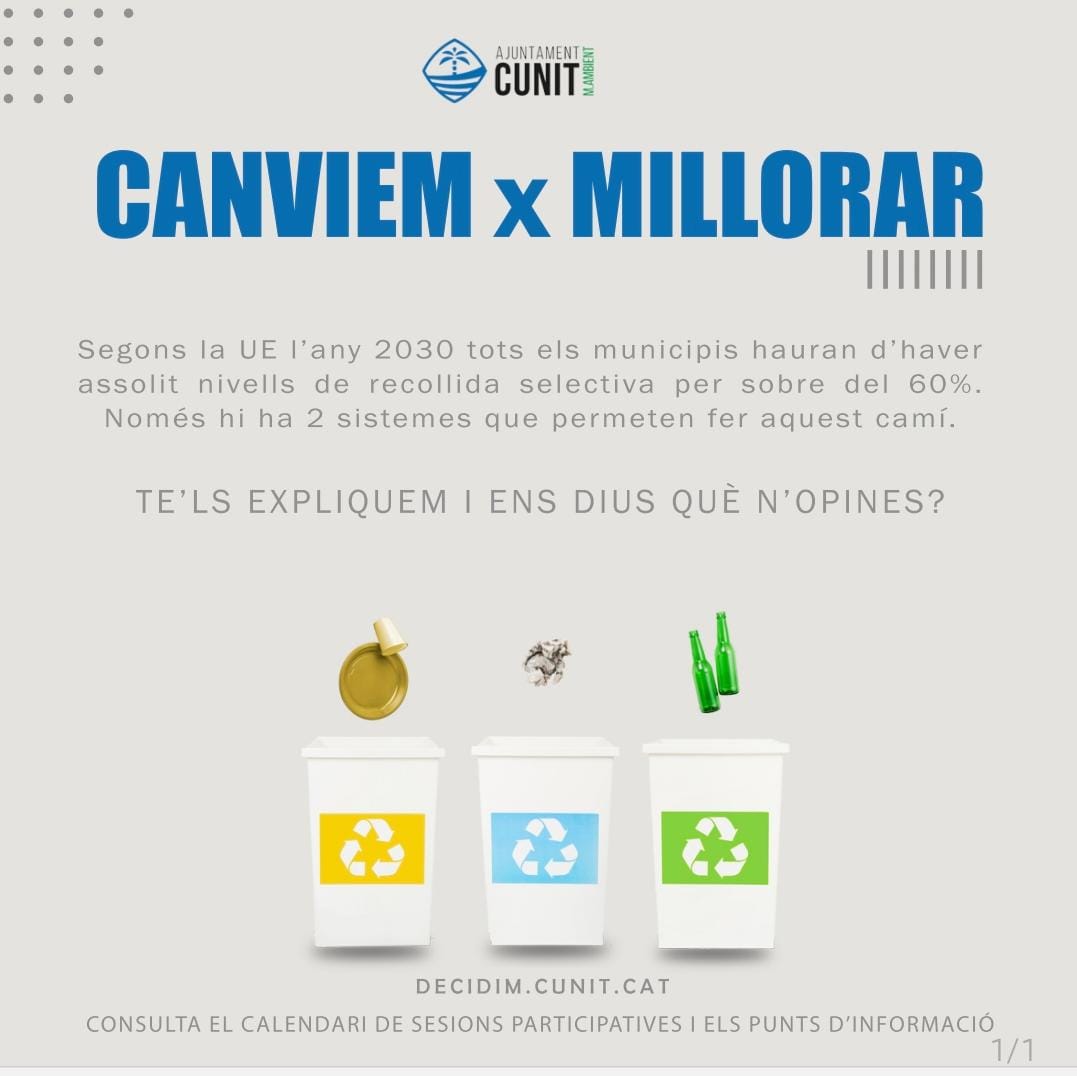 L’ajuntament fa una crida a la participació ciutadana per escollir model del futur servei de recollida de residus