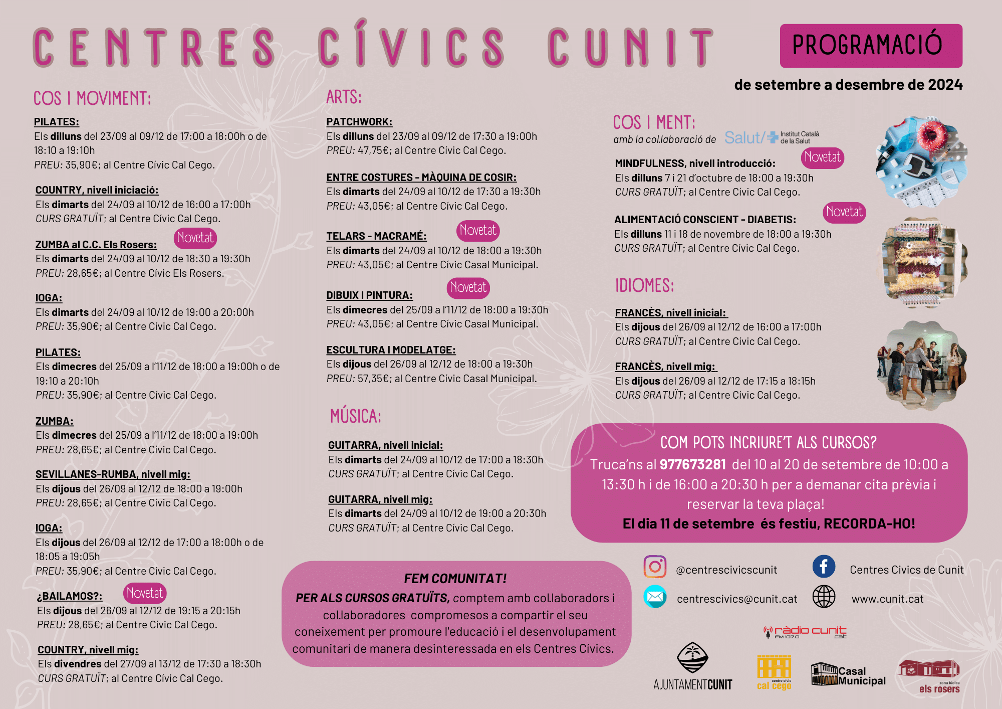 Programació dels Centres Cívics, setembre-desembre