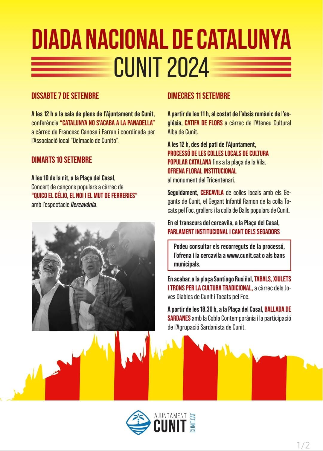 Cunit celebra la Diada amb noves propostes
