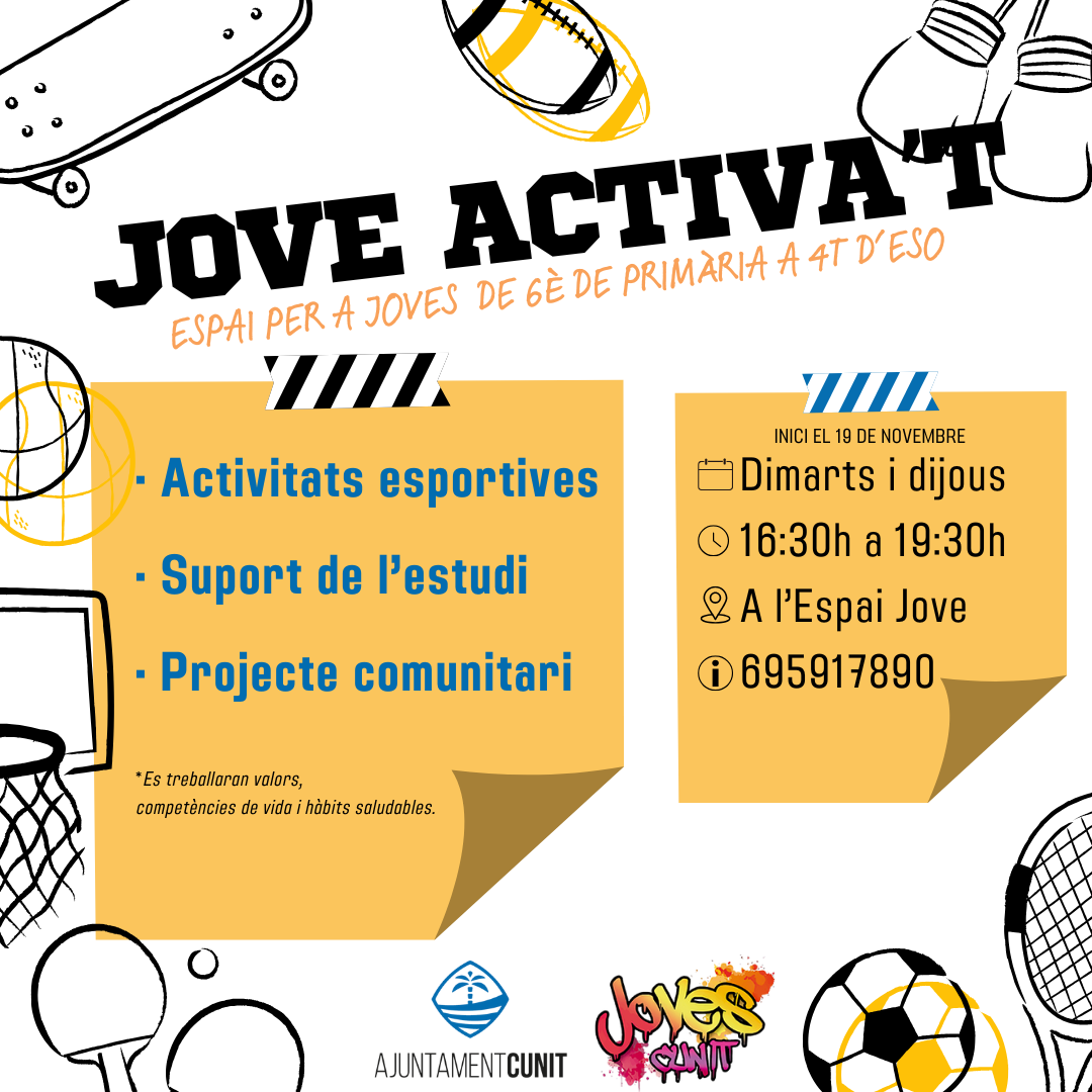 Obertes les inscripcions al JOVE ACTIVA’T