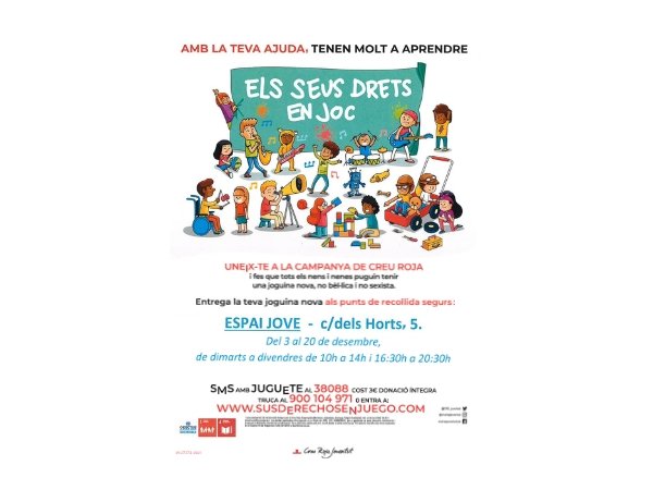 L’espai jove serà un punt de recollida de joguines per la campanya de Creu Roja