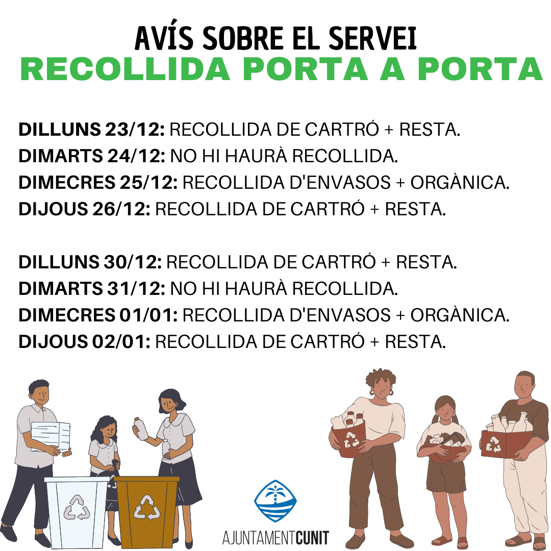 Avís sobre el servei de recollida porta a porta