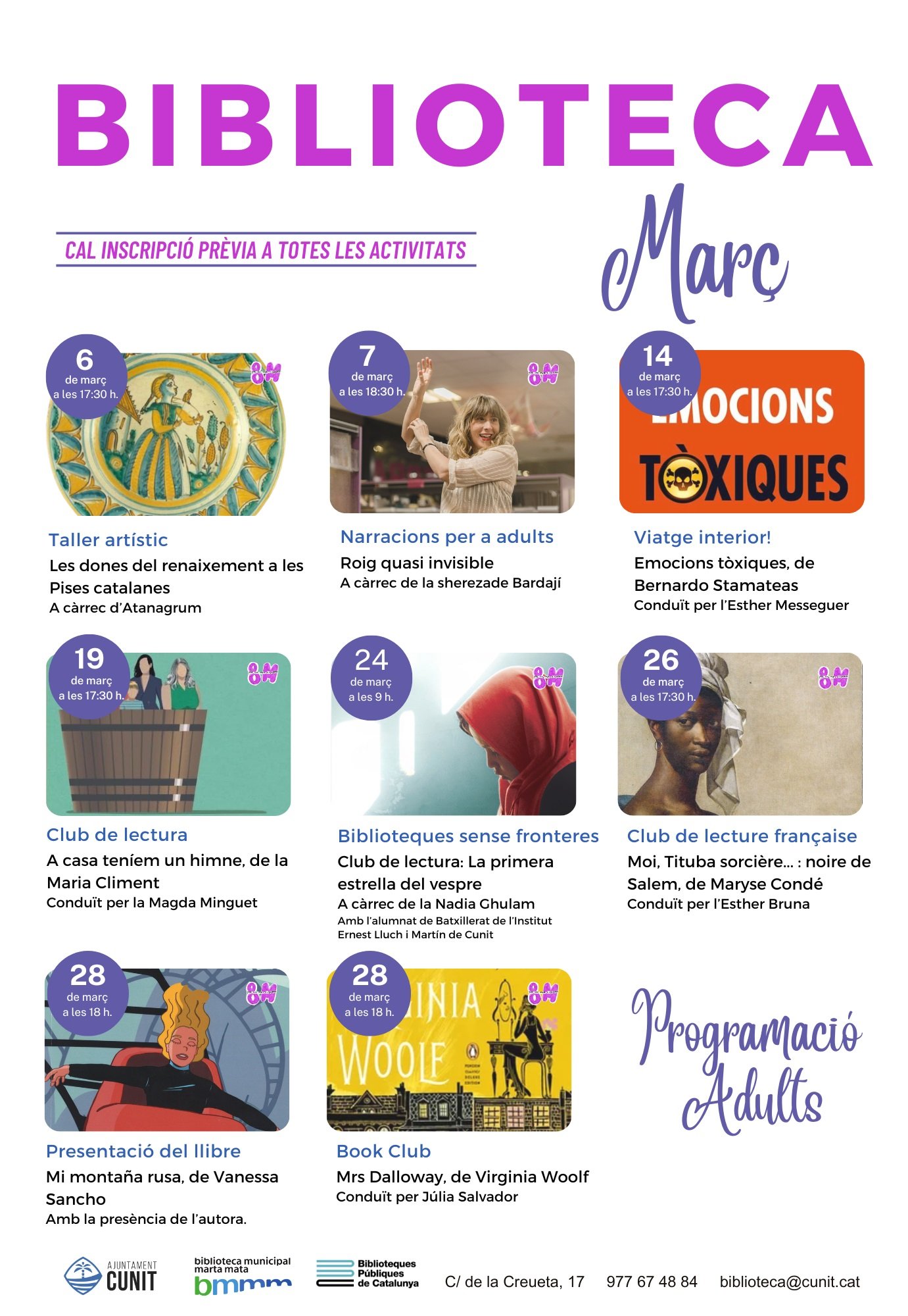 Activitats de març de la Biblioteca de Cunit