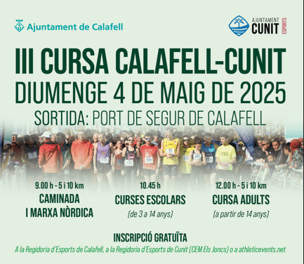 El diumenge 4 de maig se celebra la III edició de la Cursa Calafell-Cunit