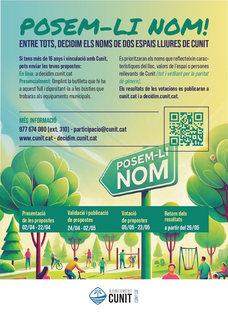 L’Ajuntament engega un procés participatiu per posar nom a dos parcs públics