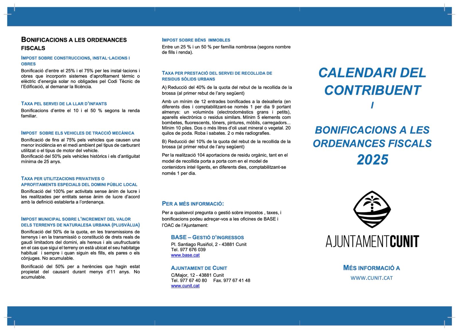 Ja està disponible online el Calendari del Contribuent 2025