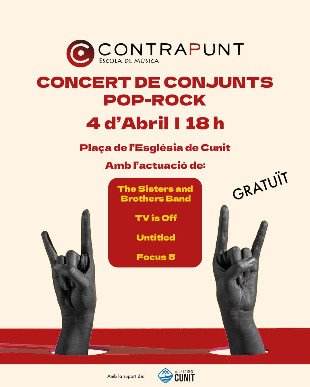 Cunit acull el Concert de Conjunts Pop-Rock de l’Escola de Música Contrapunt