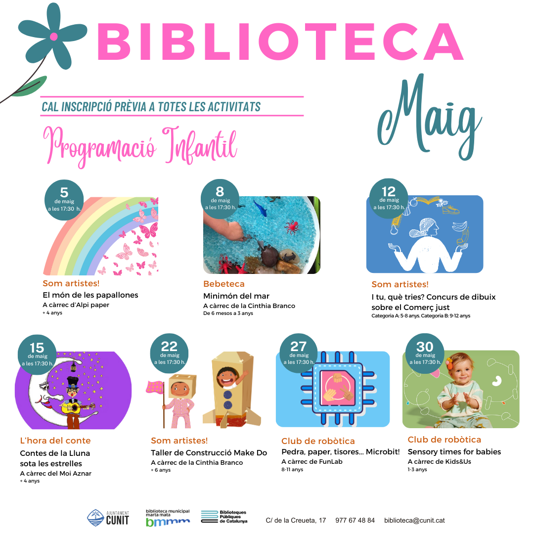 Activitats de maig de la Biblioteca de Cunit