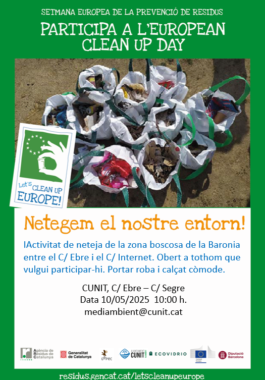L’Ajuntament de Cunit se suma al Let’s Clean Up Europe amb una jornada de neteja de zones boscoses