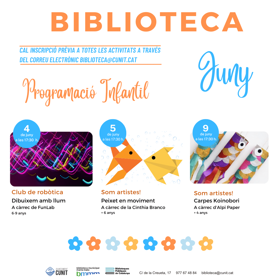Activitats de juny a la Biblioteca de Cunit