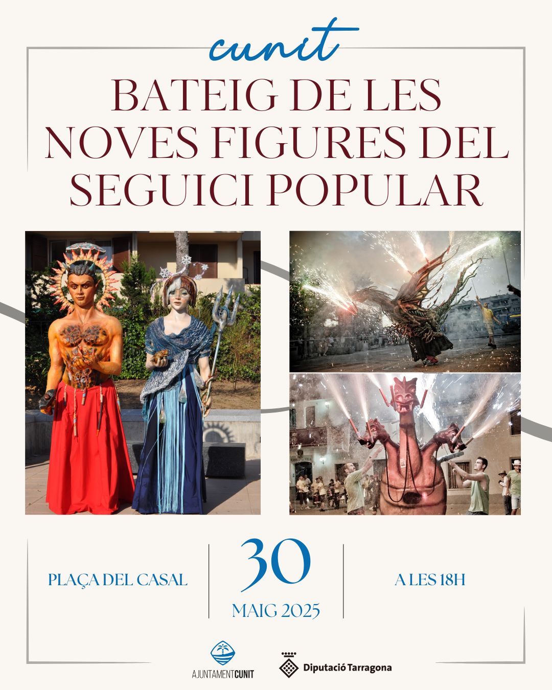 L’Ajuntament convida tota la ciutadania a la celebració del bateig de les noves figures del Seguici Popular