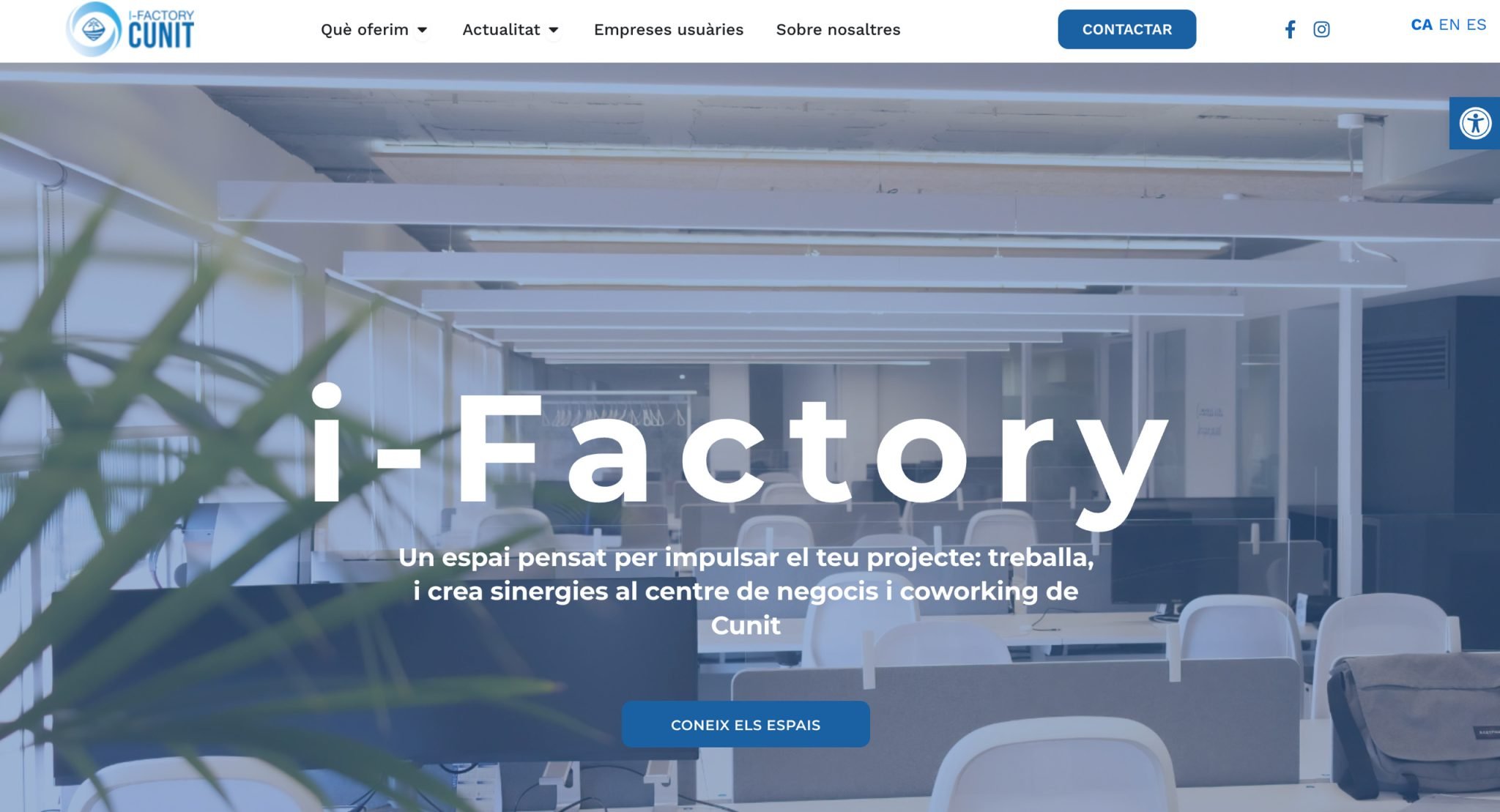 El centre de negocis de Cunit, i-Factory, estrena nou web