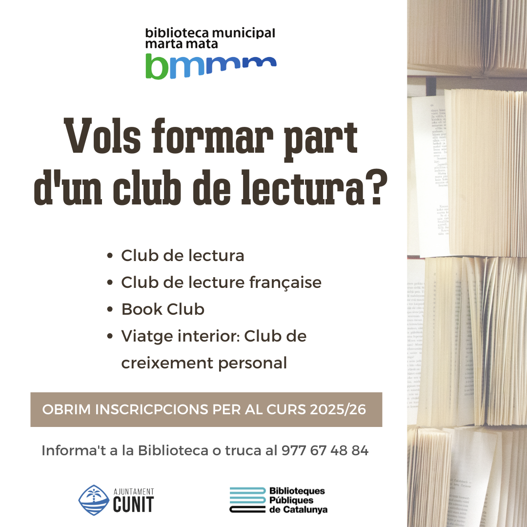 Obertes les inscripcions per als Clubs de lectura de la Biblioteca