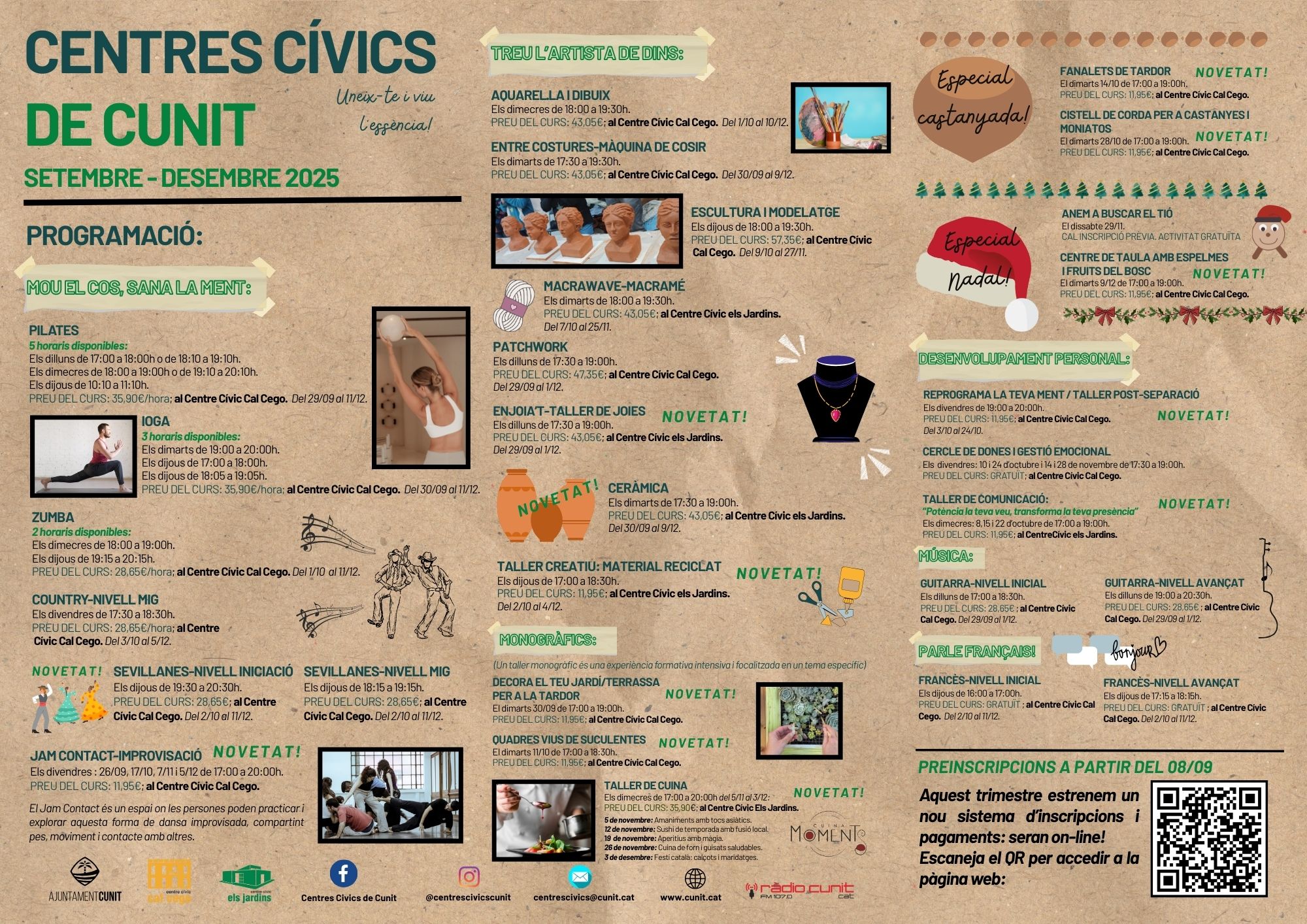 Programació setembre-desembre dels Centres Cívics de Cunit