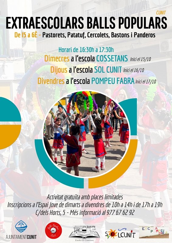 Inscripcions obertes a les extraescolars de Balls Populars pel curs 2025-2026