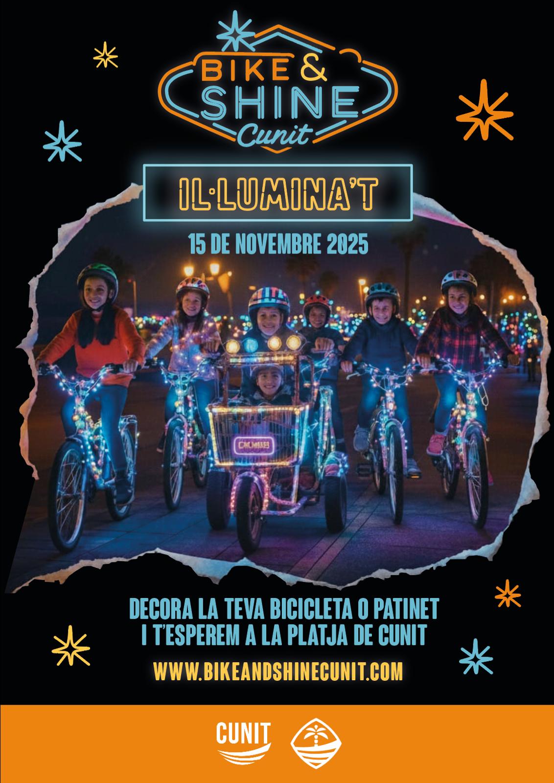 Cunit s’il·lumina amb la primera edició del Bike & Shine: festa sobre rodes a la platja