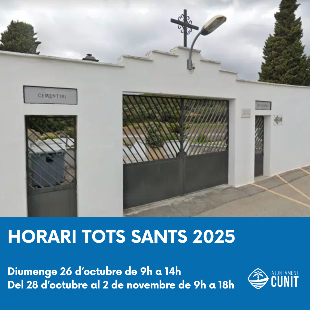 Horari Cementiri Tots Sants 2025
