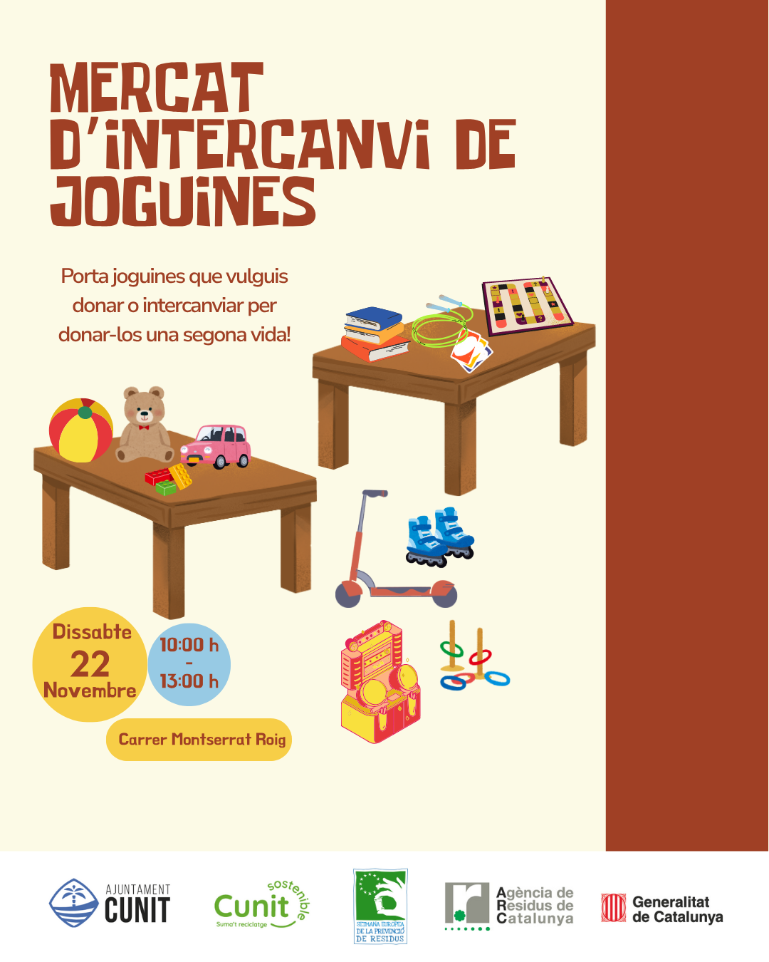 Mercat d’intercanvi de joguines a Cunit per la Setmana Europea de la Prevenció de Residus