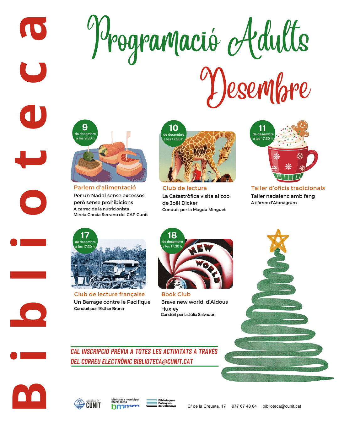 Activitats de desembre a la Biblioteca de Cunit
