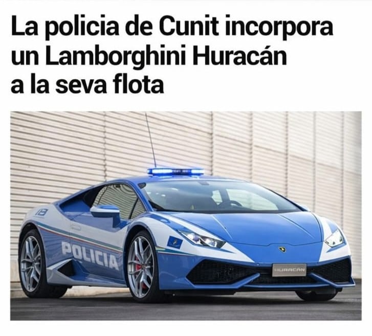 La Policia Local incorpora un Lamborghini Huracán amb IA