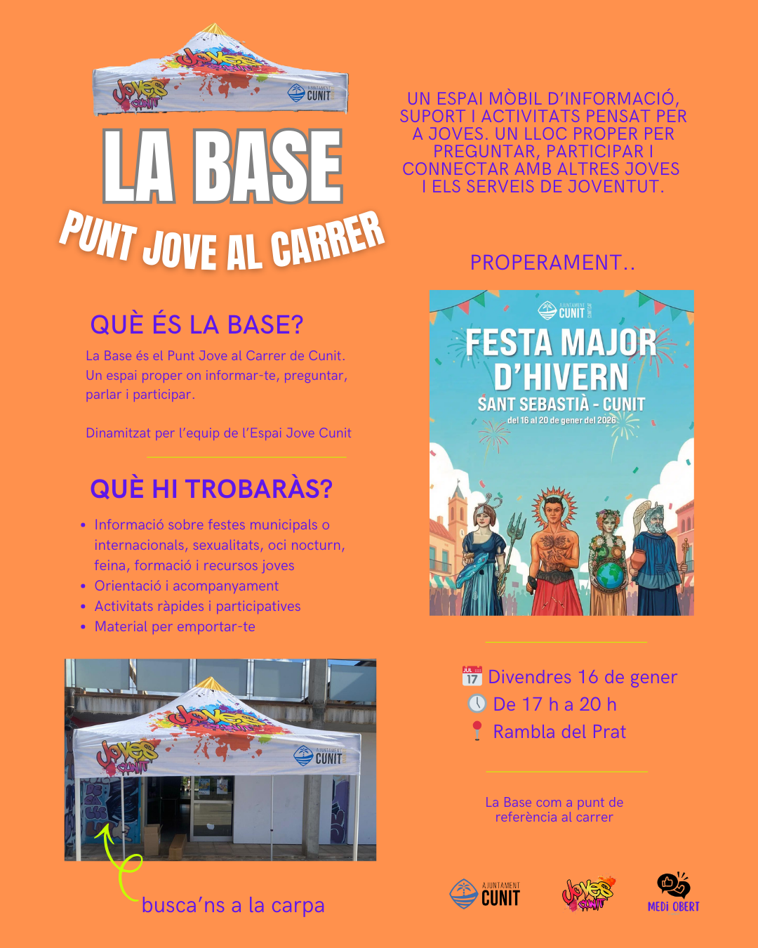 Nou punt mòbil informatiu per a joves “LA BASE – Punt Jove al Carrer”