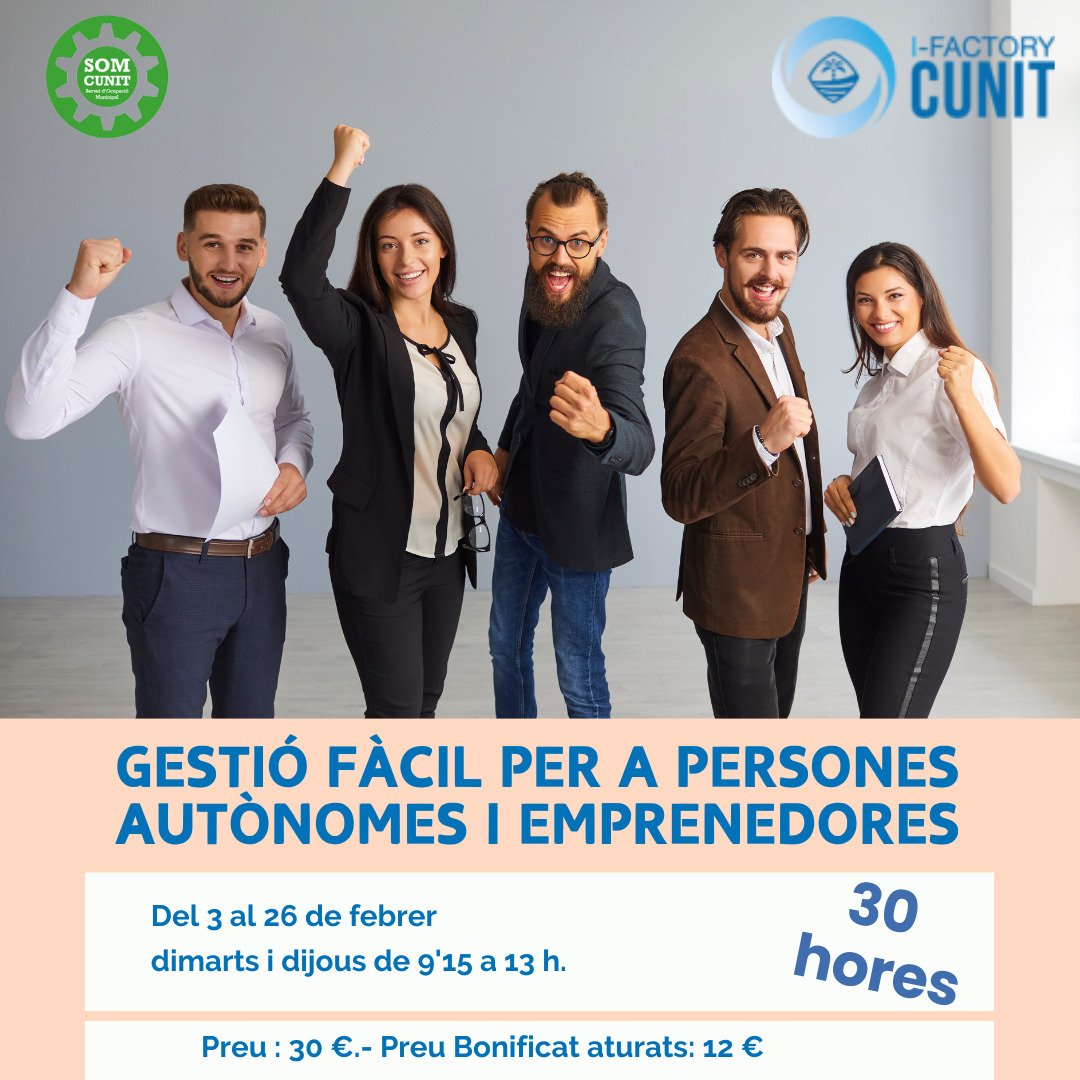 Formació pràctica en gestió digital, econòmica i fiscal per a persones autònomes
