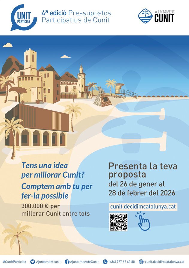 Cunit activa la 4a edició dels Pressupostos Participatius per a projectes ciutadans