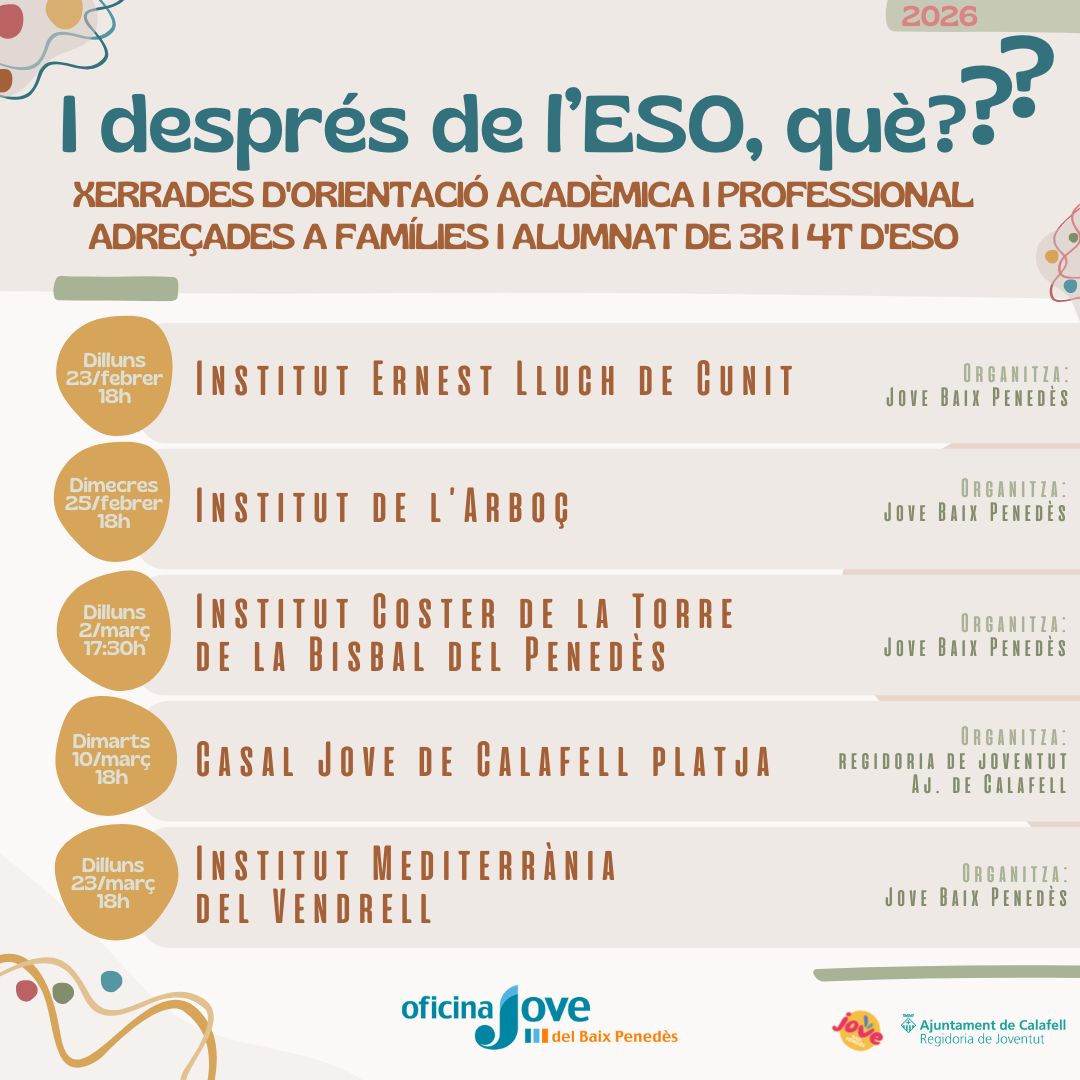 “I després de l’ESO, què?”, xerrada d’orientació acadèmica.