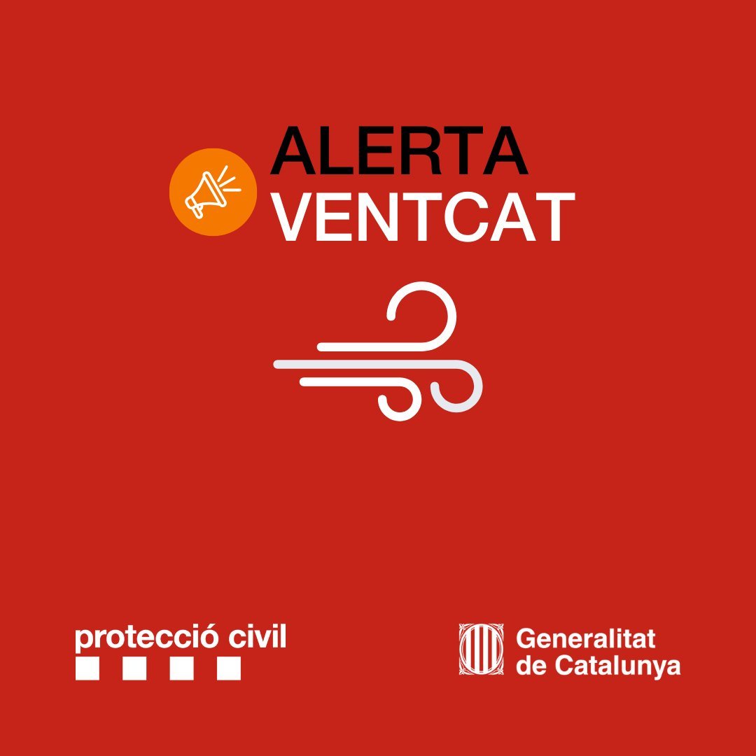 Activat el VENTCAT per risc extrem de ventades a Catalunya
