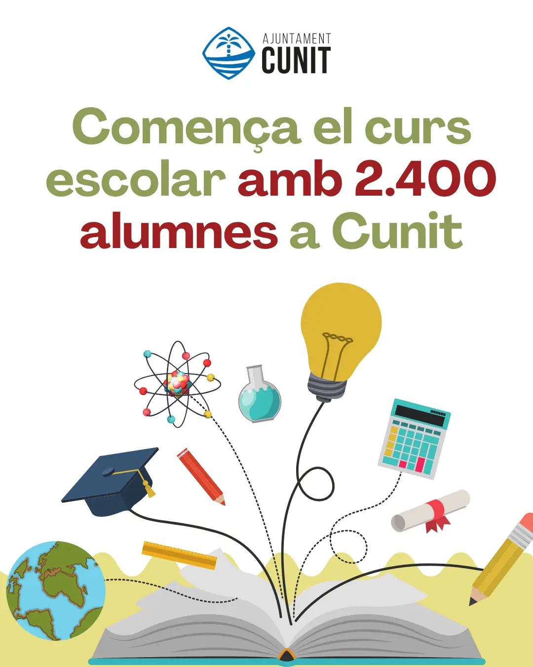 Cunit inicia el curs escolar amb més augment d’alumnat i prepara la futura obertura del nou Institut Antoni Benaiges i Nogués